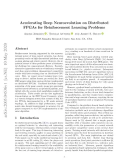 Accelerating Deep Neuroevolution on Distributed FPGAs for Reinforcement
  Learning Problems