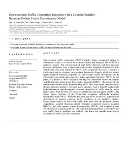Non-recurrent Traffic Congestion Detection with a Coupled Scalable
  Bayesian Robust Tensor Factorization Model