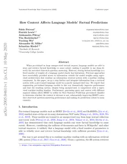 How Context Affects Language Models' Factual Predictions
