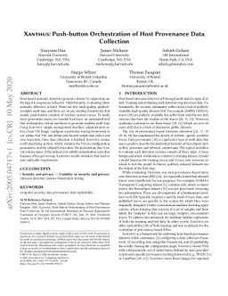 Xanthus: Push-button Orchestration of Host Provenance Data Collection