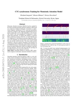 CTC-synchronous Training for Monotonic Attention Model