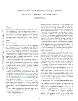 PageRank and The K-Means Clustering Algorithm