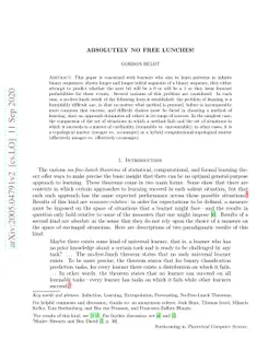 Absolutely No Free Lunches!