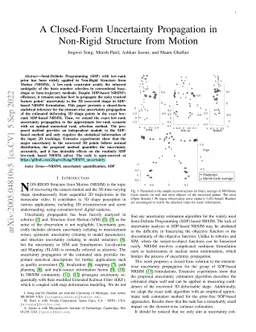 A Closed-Form Uncertainty Propagation in Non-Rigid Structure from Motion