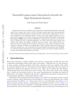 Ensembled sparse-input hierarchical networks for high-dimensional
  datasets