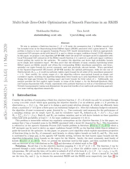 Multi-Scale Zero-Order Optimization of Smooth Functions in an RKHS