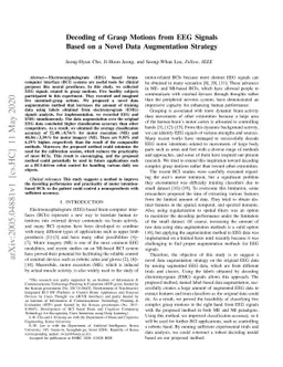 Decoding of Grasp Motions from EEG Signals Based on a Novel Data
  Augmentation Strategy