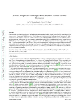 Scalable Interpretable Learning for Multi-Response Error-in-Variables
  Regression