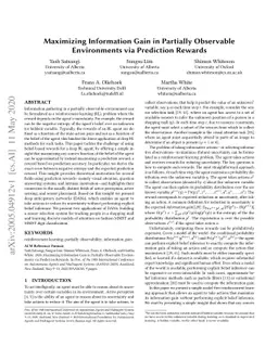 Maximizing Information Gain in Partially Observable Environments via
  Prediction Reward