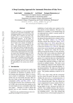 A Deep Learning Approach for Automatic Detection of Fake News