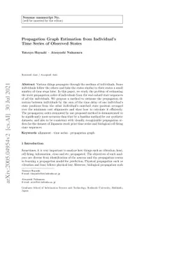 Propagation Graph Estimation from Individual's Time Series of Observed
  States