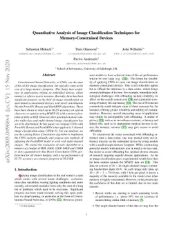 Quantitative Analysis of Image Classification Techniques for
  Memory-Constrained Devices