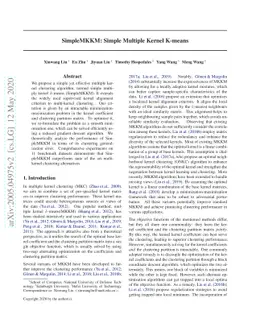 SimpleMKKM: Simple Multiple Kernel K-means