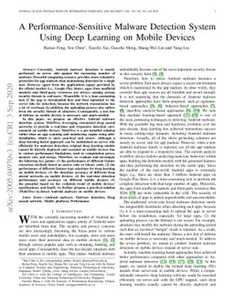 A Performance-Sensitive Malware Detection System Using Deep Learning on
  Mobile Devices