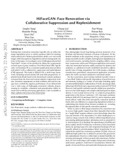 HiFaceGAN: Face Renovation via Collaborative Suppression and
  Replenishment