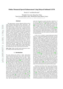 Online Monaural Speech Enhancement Using Delayed Subband LSTM