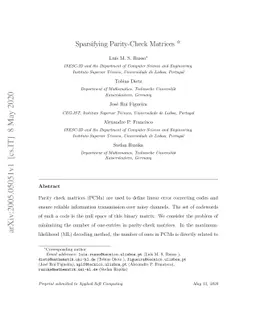 Sparsifying Parity-Check Matrices