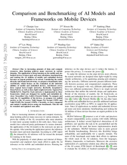 Comparison and Benchmarking of AI Models and Frameworks on Mobile
  Devices