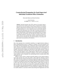Counterfactual Propagation for Semi-Supervised Individual Treatment
  Effect Estimation