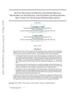 Active Training of Physics-Informed Neural Networks to Aggregate and
  Interpolate Parametric Solutions to the Navier-Stokes Equations