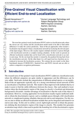 Fine-Grained Visual Classification with Efficient End-to-end
  Localization