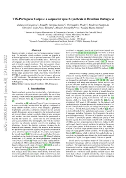 TTS-Portuguese Corpus: a corpus for speech synthesis in Brazilian
  Portuguese