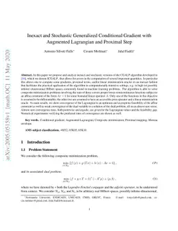 Inexact and Stochastic Generalized Conditional Gradient with Augmented
  Lagrangian and Proximal Step