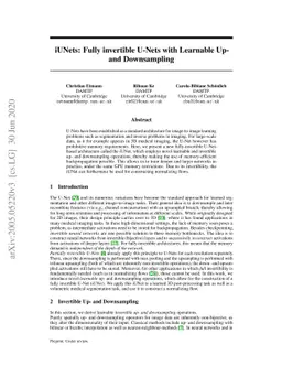 iUNets: Fully invertible U-Nets with Learnable Up- and Downsampling