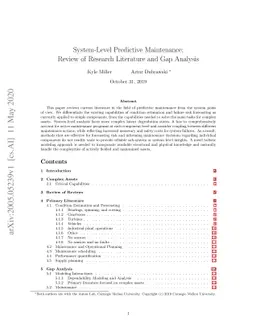 System-Level Predictive Maintenance: Review of Research Literature and
  Gap Analysis