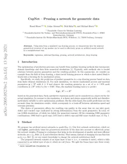 CupNet -- Pruning a network for geometric data