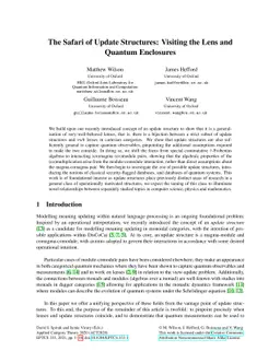 The Safari of Update Structures: Visiting the Lens and Quantum
  Enclosures