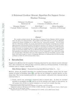 A Relational Gradient Descent Algorithm For Support Vector Machine
  Training