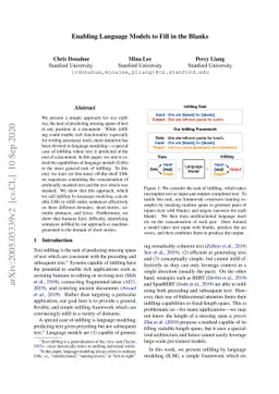 Enabling Language Models to Fill in the Blanks
