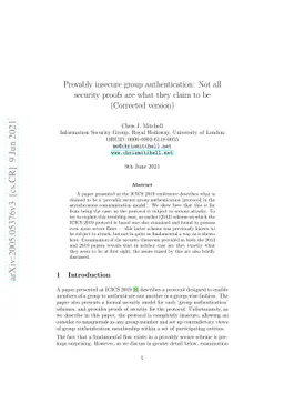 Provably insecure group authentication: Not all security proofs are what
  they claim to be