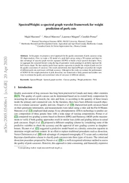 SpectralWeight: a spectral graph wavelet framework for weight prediction
  of pork cuts