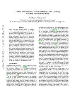 Multi-Level Generative Models for Partial Label Learning with Non-random
  Label Noise