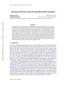 Identifying Mechanical Models through Differentiable Simulations
