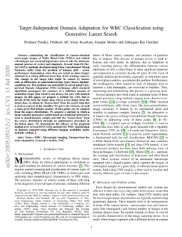 Target-Independent Domain Adaptation for WBC Classification using
  Generative Latent Search