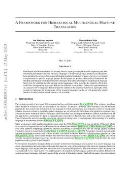 A Framework for Hierarchical Multilingual Machine Translation