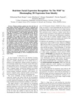 Real-time Facial Expression Recognition "In The Wild'' by Disentangling
  3D Expression from Identity