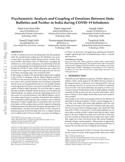 Psychometric Analysis and Coupling of Emotions Between State Bulletins
  and Twitter in India during COVID-19 Infodemic