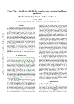 FeatherWave: An efficient high-fidelity neural vocoder with multi-band
  linear prediction
