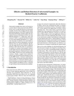 Effective and Robust Detection of Adversarial Examples via
  Benford-Fourier Coefficients