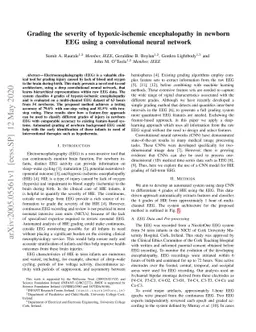 Grading the severity of hypoxic-ischemic encephalopathy in newborn EEG
  using a convolutional neural network