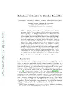 Robustness Verification for Classifier Ensembles