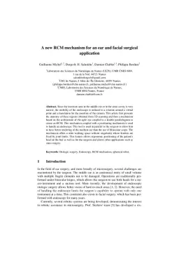 A new RCM mechanism for an ear and facial surgical application