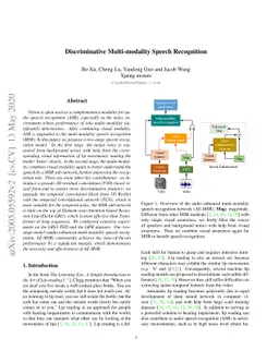 Discriminative Multi-modality Speech Recognition
