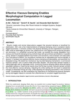 Effective Viscous Damping Enables Morphological Computation in Legged
  Locomotion