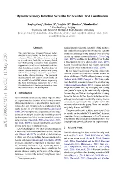 Dynamic Memory Induction Networks for Few-Shot Text Classification