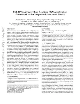 CSB-RNN: A Faster-than-Realtime RNN Acceleration Framework with
  Compressed Structured Blocks